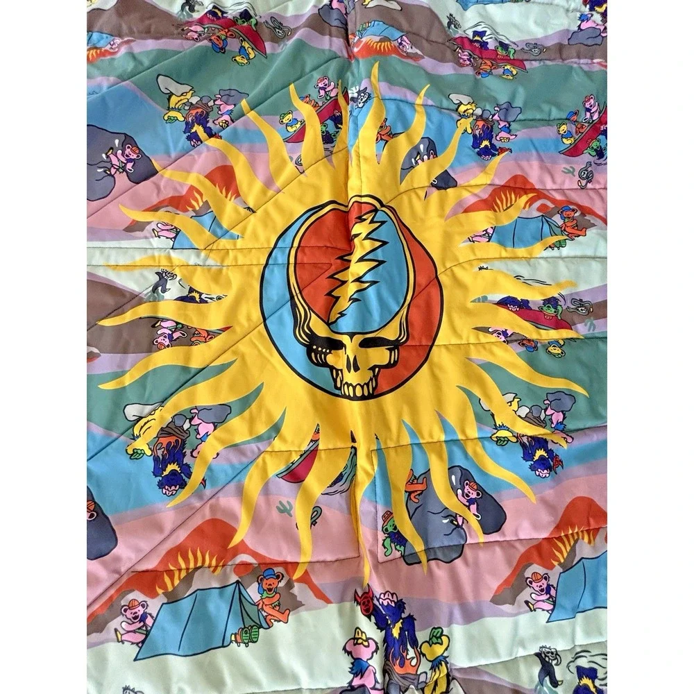 Grateful Dead Terrapin Sunshine Water Resistant PONCHO Poly Shell Hooded RARE